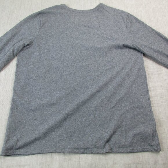 Nike Tee Shirt Mens 2XL Gray Heather Dri-Fit Swoosh Logo Long Sleeve Crew Neck - Picture 2 of 8